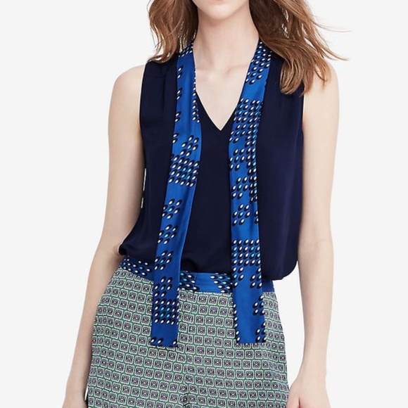 NWT Diane von Furstenberg DVF Britni Tie Silk Top - Picture 1 of 8